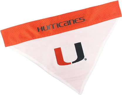 Pets First Collegiate Pet Accessories, Reversible Bandana, Miami Hurricanes by PETSFIRST