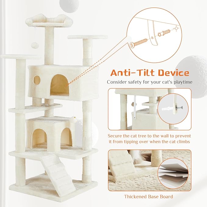 Sweetcrispy 54 Inch Cat Tree Tower, Indoor Cat Condo - Image 3