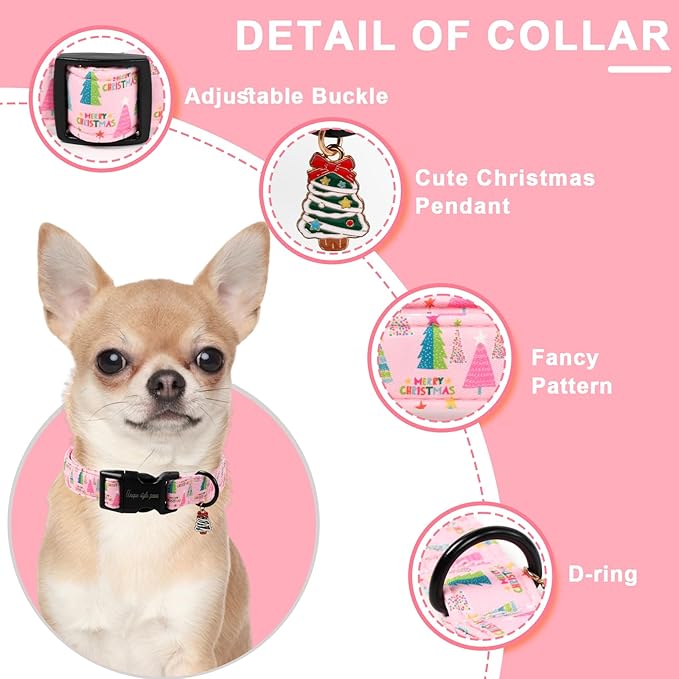 Unique Style Paws Christmas Dog Collar, Lightweight & Adjustable Pet Collar - Image 3