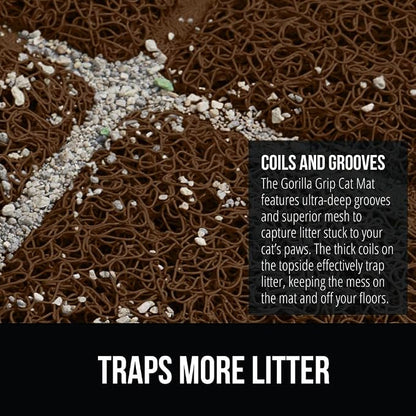 GORILLA GRIP Cat Litter Box Mat, Water Resistant, US Designed Kitty Litter - Image 3