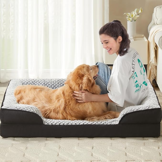 Orthopedic Dog Bed for Large Dogs, Egg Crate Foam Bed for Large Dogs, Equipped - Image 5