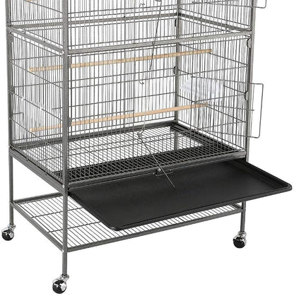 Topeakmart Wrought Iron Large Flight Parrot Bird Cage - Image 7