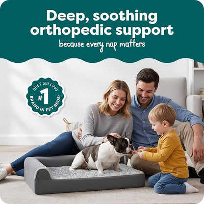FurHaven Orthopedic Dog Bed for Medium Dogs, L-Shaped Chaise Mattress - Image 2