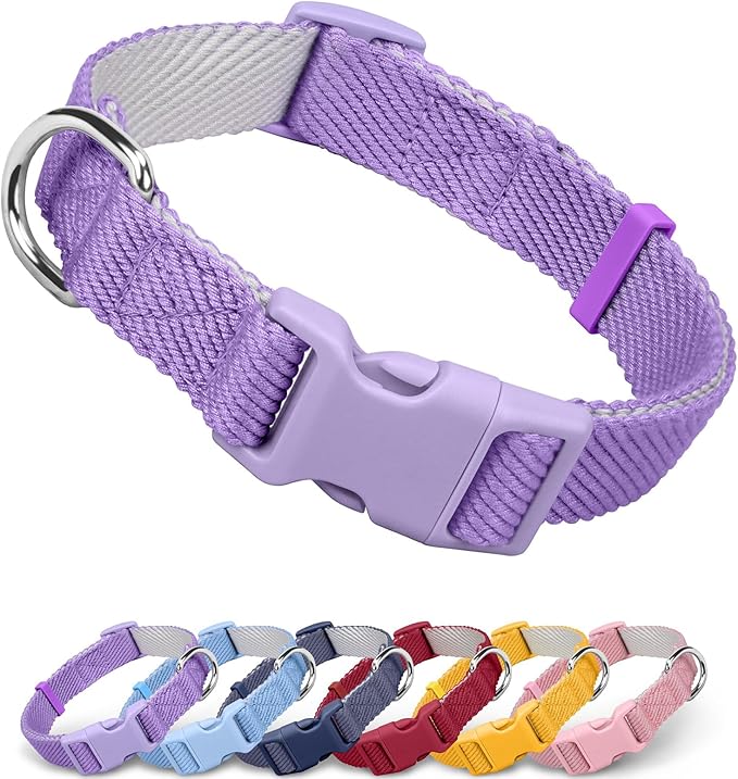 Dynmeow Soft and Breathable Cotton Dog Collar, Durable Adjustable Heavy-Duty by Dynmeow
