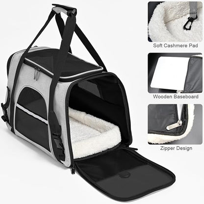 Dog Cat Carrier Soft for Small Pet Up to 16 Lbs TSA Airline Approved Travel - Image 3