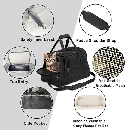 kathson Rabbit Travel Carrier Bag Airline Approved Pet Pocket Breathable Mesh - Image 3