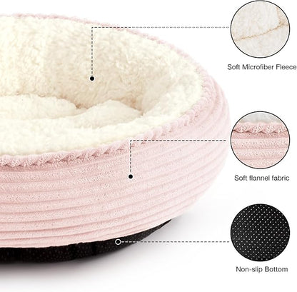 Love's cabin Round Donut Cat and Dog Cushion Bed, 20in Pet Bed - Image 3
