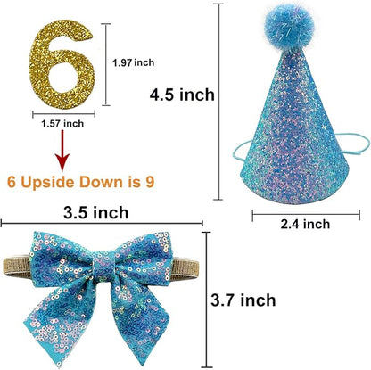 Christmas Pet Party Jazz Hat and Blingbling Bow Tie Breakaway Collar Set - Image 2