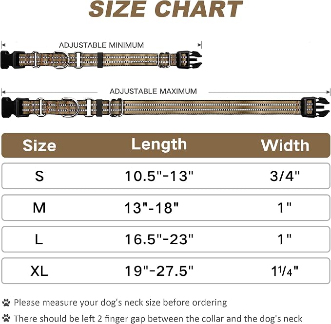 Martingale Dog Collar, Adjustable Nylon Reflective Collar - Image 4
