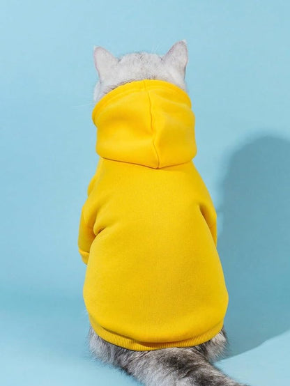 QWINEE Basic Dog Hoodie Sweatshirt Puppy Sweater Warm Cat Costumes Pet Clothes - Image 2