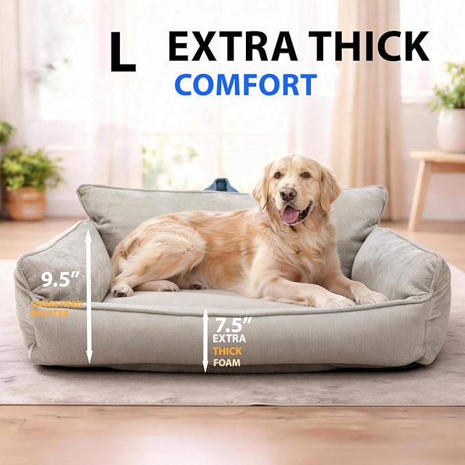 Orthopedic Dog Bed with Memory Foam, Washable Plush Pet Bed - Image 2