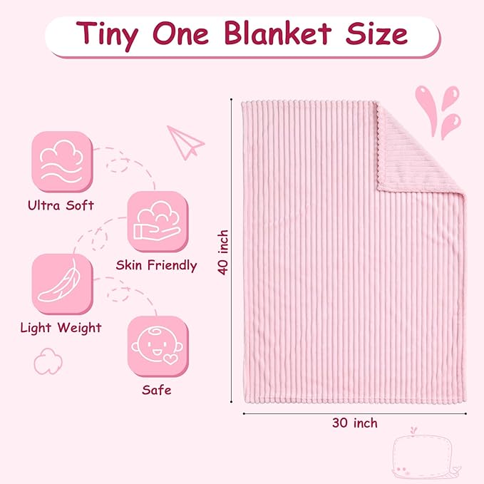 Soft Fleece Baby Blanket Ultra Cozy Pink Baby Blankets - Image 4