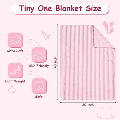 Soft Fleece Baby Blanket Ultra Cozy Pink Baby Blankets - Image 4