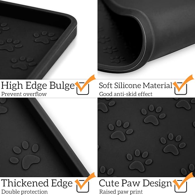Ptlom Silicone Pet Placemat for Dog and Cat, Waterproof Anti-Slip Pet Feeding - Image 4