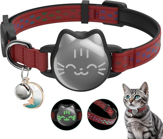 typecase Waterproof Airtag Cat Collar, Reflective Fish Pattern, Lightweight by typecase