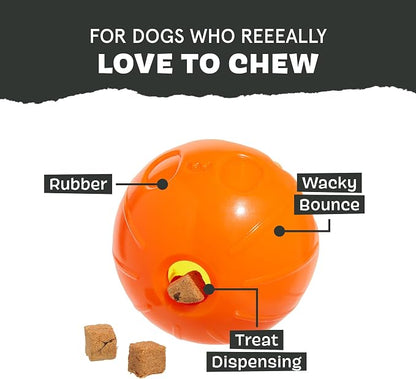 Barkbox Pumpkin Prodigy Dog Toy | Treat-Dispensing Rubber Dog Toy - Image 4