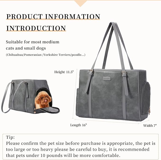 Fashion Dog Purse Pet Carrier Leather Bag - Image 2