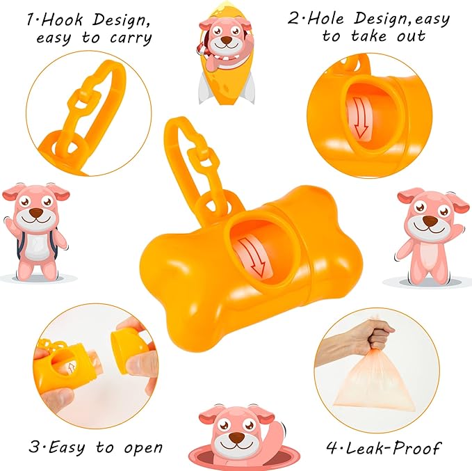 40 Pack Bone Shaped Poop Bag Dispenser Pet Waste Disposal Bag Dispenser - Image 3