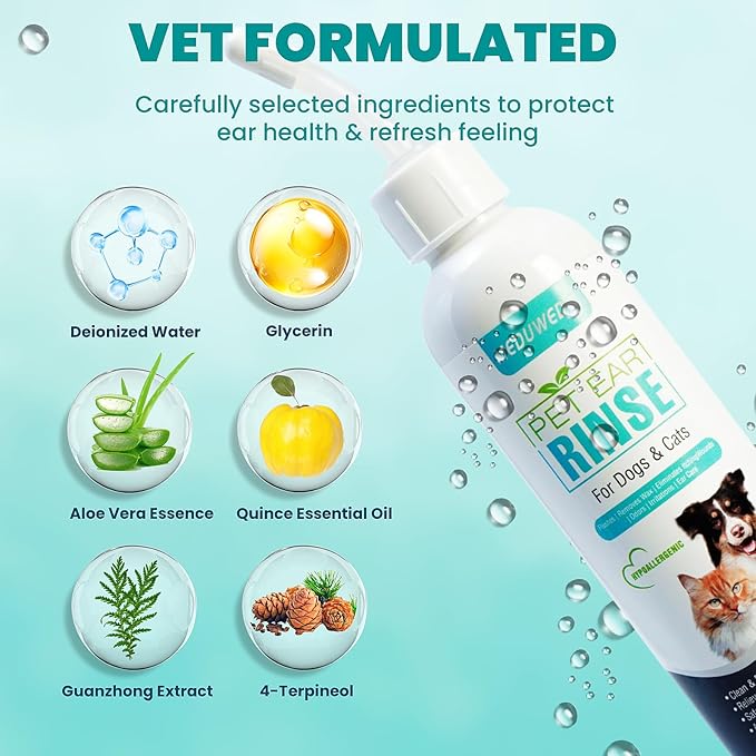Dog Ear Cleaner, Dog Ear Care Liquid, Dog and Cat Ear Cleaner to Eliminates Ear - Image 3