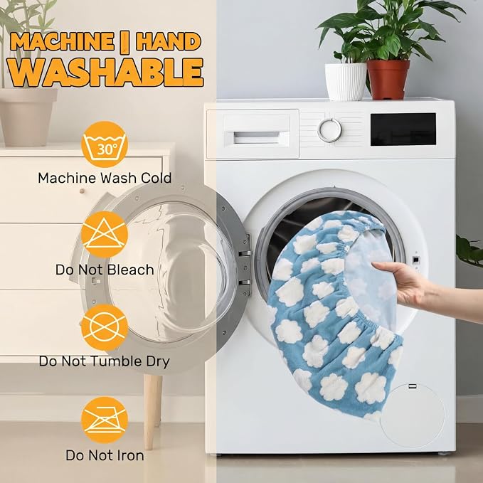 Youyole Medium Washable Round Dog Bed Cover Replacement Waterproof 30 x 30 x 10 - Image 6