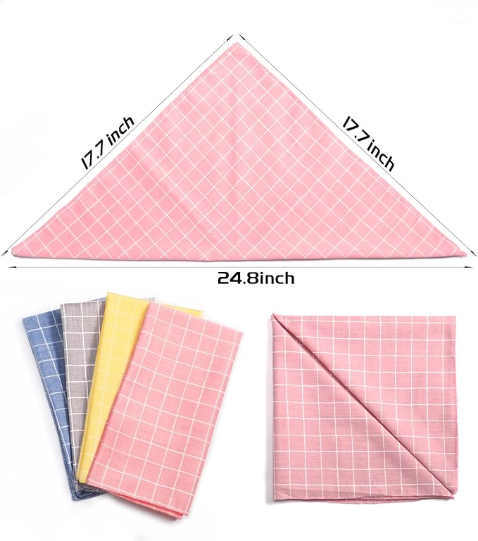 4PCS Spring Dog Bandanas Cat Birthday Cute Soft Cotton Puppy Scarfs Washable - Image 6