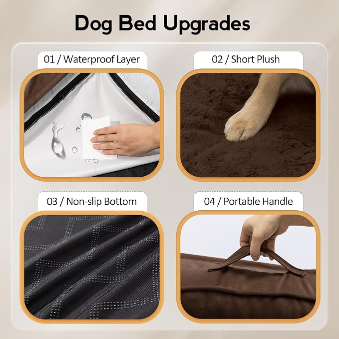 Large Orthopedic Dog Bed with Sides Big Dog Beds with Removable Washable Cover - Image 5
