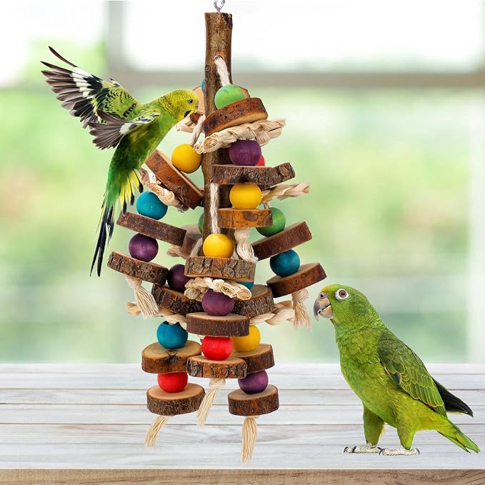 Rypet Wood Bird Chewing Toys for Cage Wall, Wooden Bird Cage Toy for Helping to - Image 5