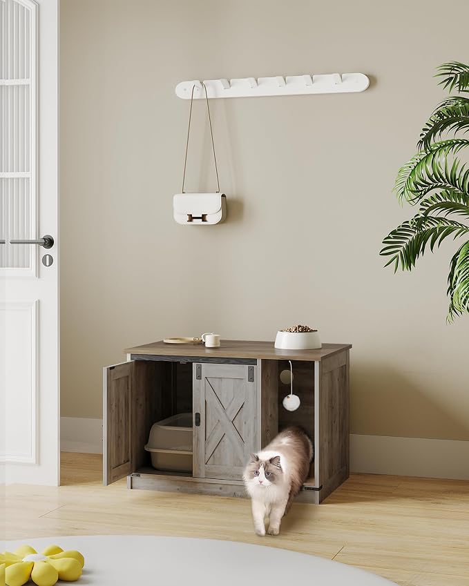 Cat Litter Box Enclosure, Hidden Litter Box Cabinet Furniture - Image 9