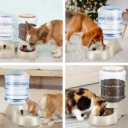 2 Pack Automatic Cat Feeder and Water Dispenser in Set Pet Food Bowl - Image 7