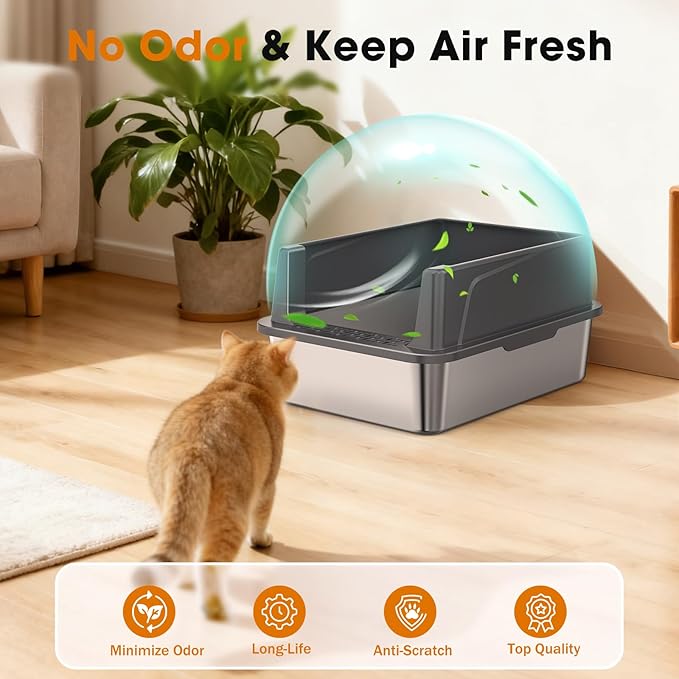 2PACK Stainless Steel Cat Litter Box - Image 4
