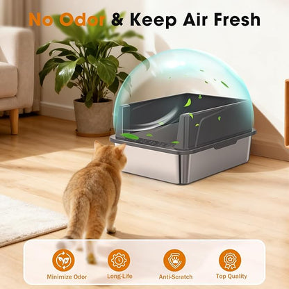 2PACK Stainless Steel Cat Litter Box - Image 4