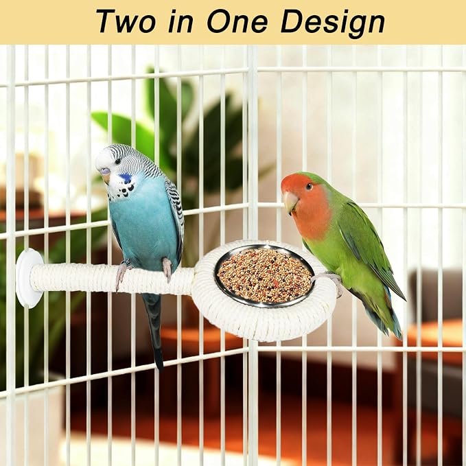 ASOCEA Bird Perch Feeding Cup, Bird Bowls - Image 4