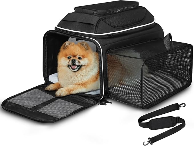 Petskd Top and Side Expandable Pet Carrier 17x11x9.5 Inches Alaska Airline by Petskd