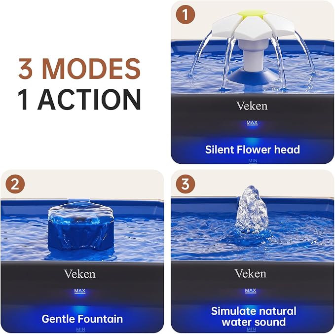 Veken Award-Winning Small Pet-Friendly Cat Water Fountain - Image 7