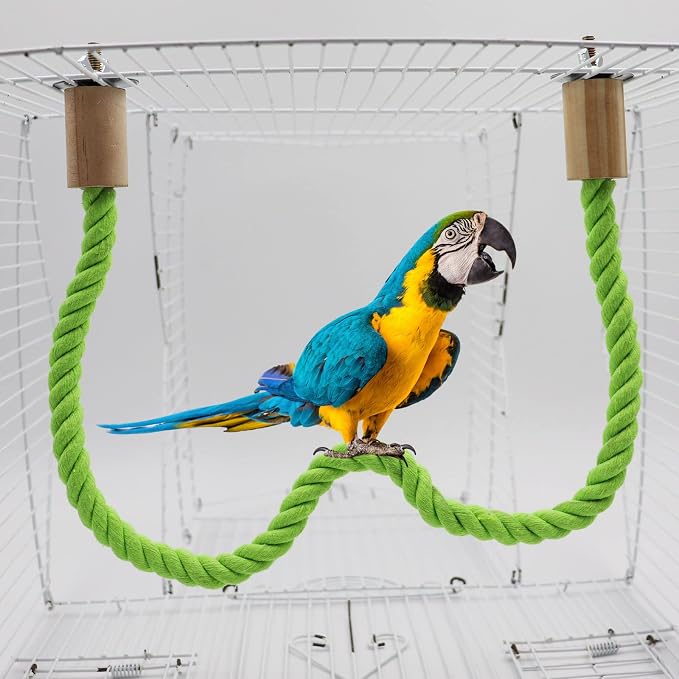 2 Pack Bird Hemp Rope Perch Swing, Bird Cage Stand Pole Accessories, Paw - Image 5