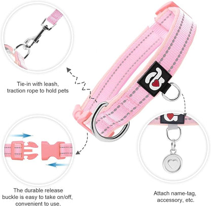azuza Reflective Dog Collar, Soft Neoprene Padded Pet Collar - Image 2