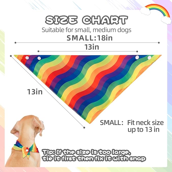PAWCHIE 4 Pcs Dog Bandanas Gay Pride Rainbow Bandanas, Rainbow Scarf - Image 2