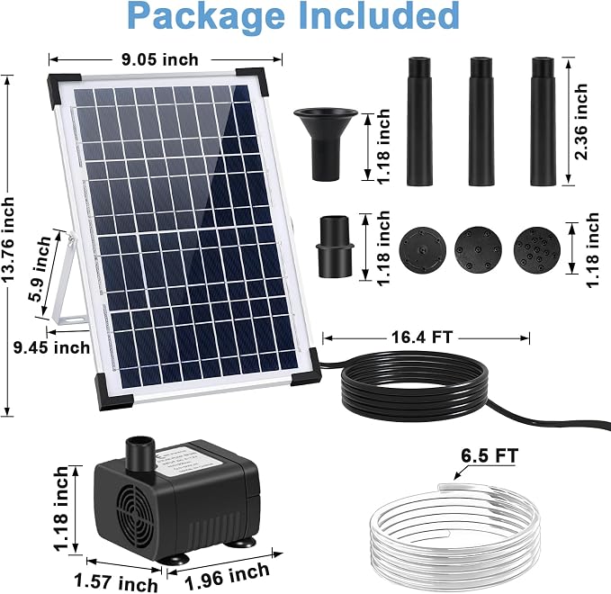 Solar Fountain Pump 12W Solar Water Fountain - Image 2