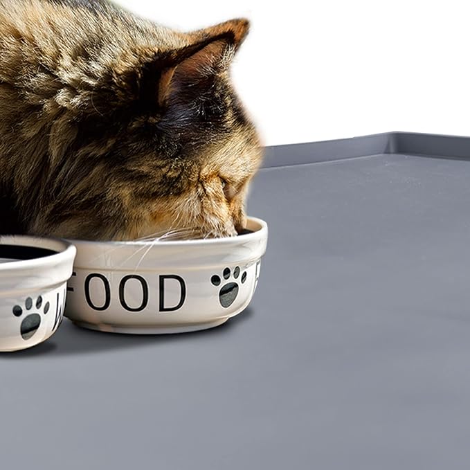 Dog Food Mat, Silicone Waterproof Food Tray, Non Slip Pet Bowl Mats Placemat - Image 6