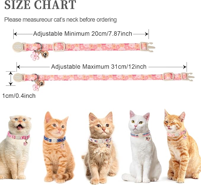 Unique style paws 2 Pack Spring Summer Kitten Collar Breakaway - Image 4