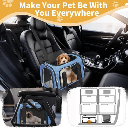Soft-Sided Cat/Dog/Pet Carrier, Collapsible Pets Travel Carriers - Image 7