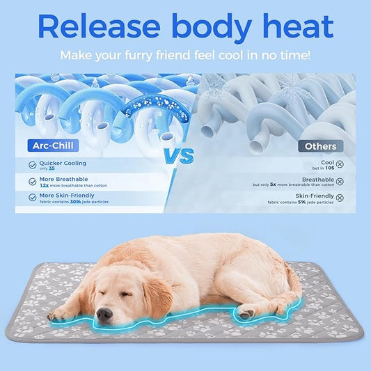 Rywell Cooling Mat for Dogs New Grey Edition, Washable Non-Toxic Summer Pet - Image 2