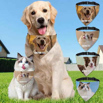 Custom Dog Bandana with Photo Personalized Dog Bandana Custom Image & Text by elesories