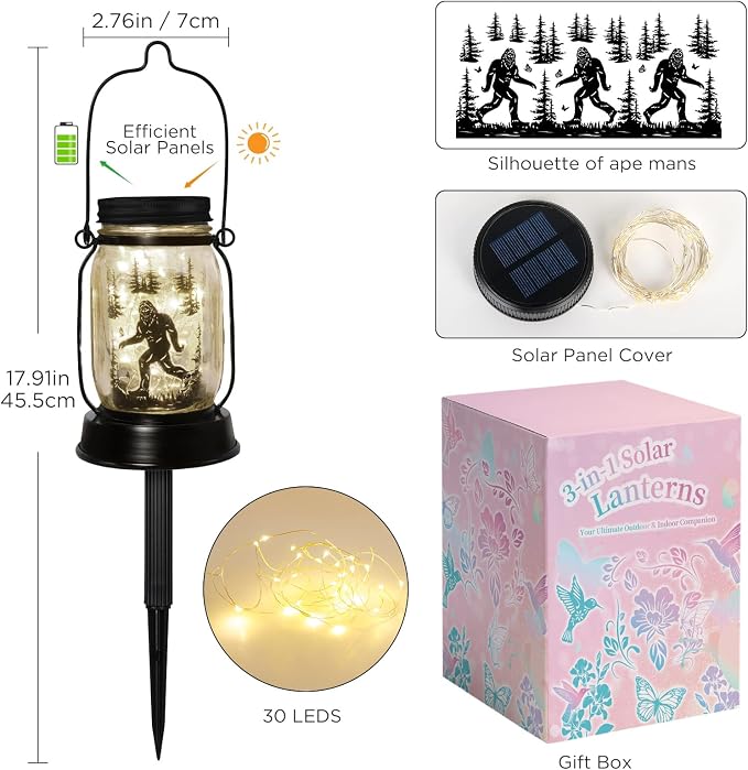 kyoryuger Bigfoot Gifts for Women/Men Bigfoot Solar Lanterns Mom Grandma - Image 7