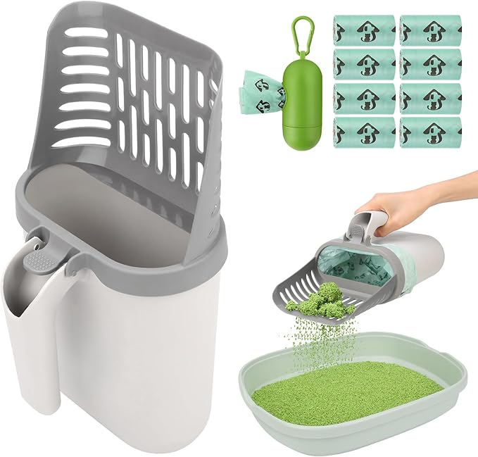 MYPIN Cat Litter Scooper with Holder, Upgraded Cat Litter Shovel with Bags by MYPIN