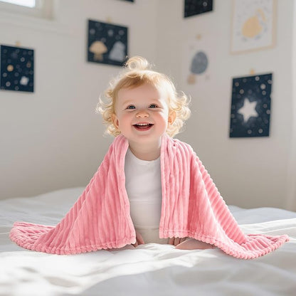 Soft Fleece Baby Blanket Ultra Cozy Pink Baby Blankets - Image 8