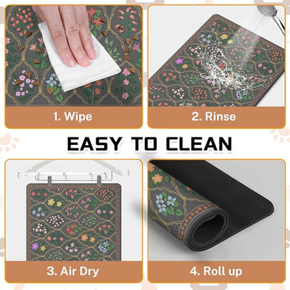 Absorbent Pet Dog Bowl Mat for Food and Water, Pet Cat Food Feeding Mat - Image 6