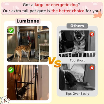 Lumizone Extra Tall Pet Gate 55.12" High Pressure Mounted 63.39"-67.90" Extra - Image 5