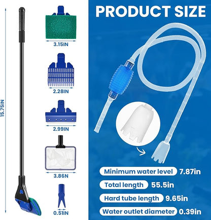 Aquarium Fish Tank Cleaning Tool Kit Include 4 Pcs Long Aquascape Tools Kit 1 - Image 3