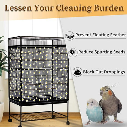 Daoeny Bird Cage Seed Catcher, Large Bird Cage Cover, Adjustable Soft Airy - Image 2